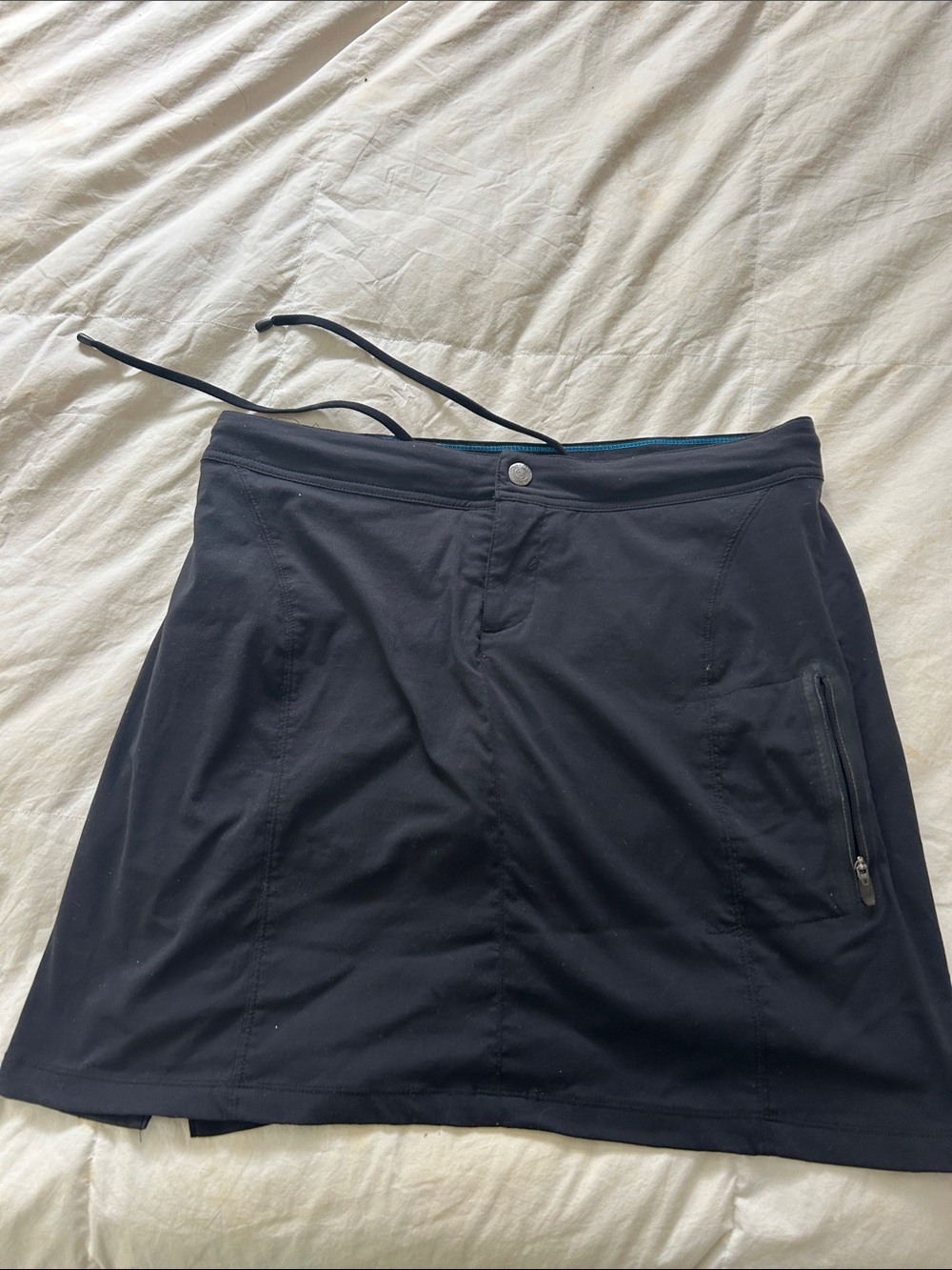 Black Athletic Mini Skirt with Zip Pocket